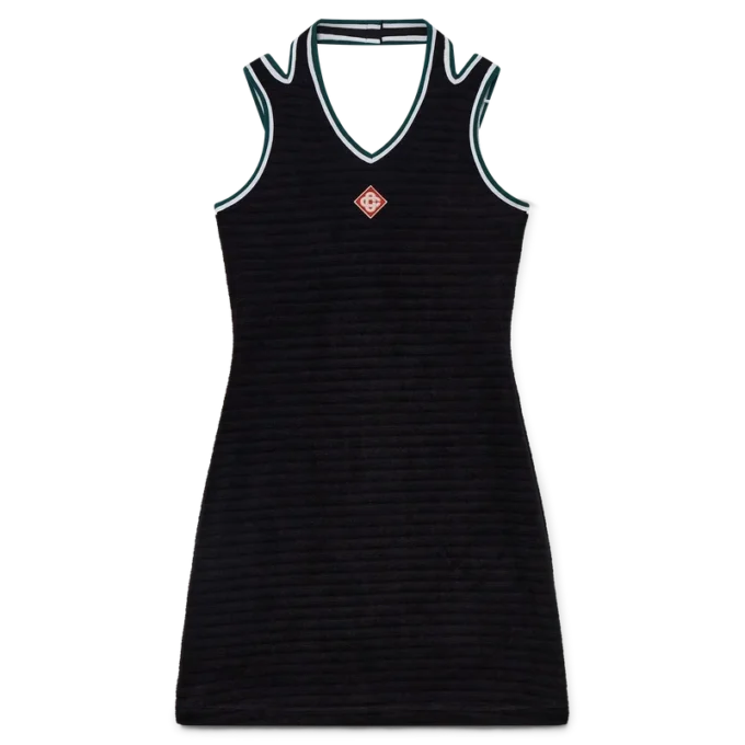 Tenniskjole i strukturert velour