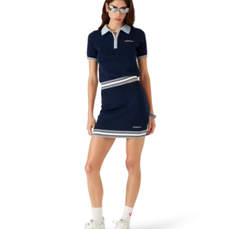 Tennispique-skjorte i merinostrikk