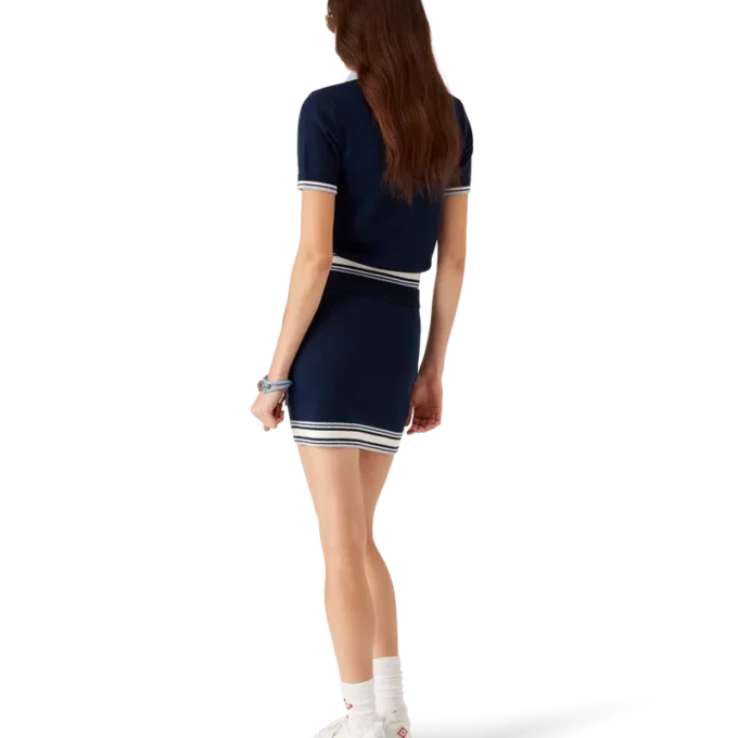 Tennispique-skjorte i merinostrikk Tennispique-skjorte i merinostrikk