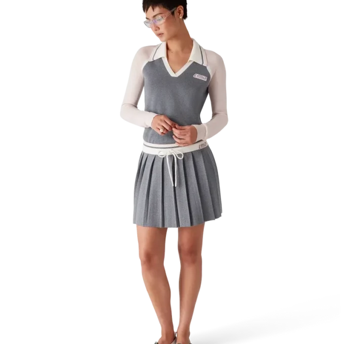 Tennisskjørt i merinostrikk