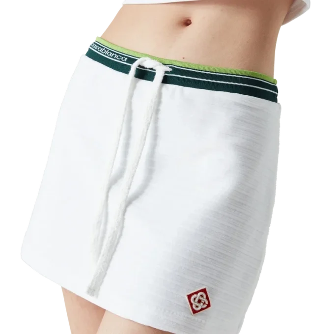 Tennisskjørt i strukturert velour