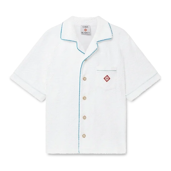 Tennisstripe-frottéskjorte Tennisstripe-frottéskjorte