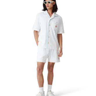 Tennisstripe-frottéskjorte