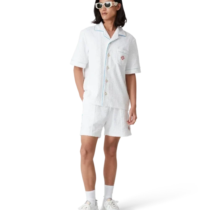 Tennisstripe-frottéskjorte Tennisstripe-frottéskjorte