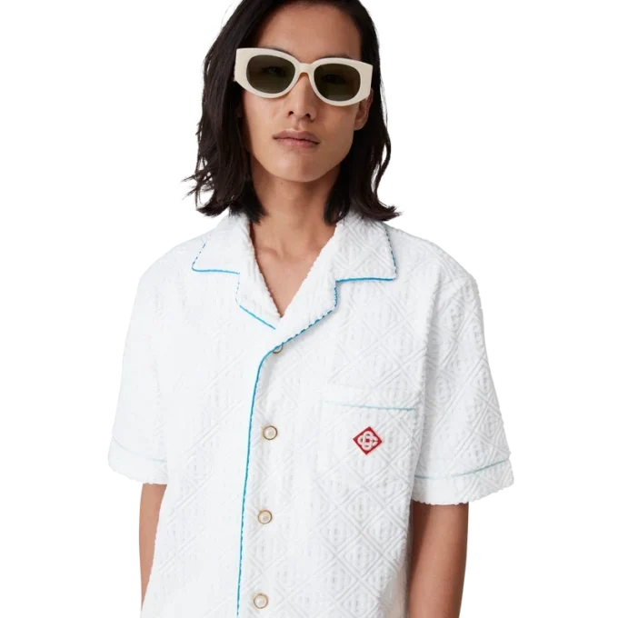 Tennisstripe-frottéskjorte Tennisstripe-frottéskjorte