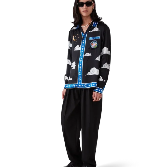 The Four Elements langermet silkeskjorte The Four Elements langermet silkeskjorte