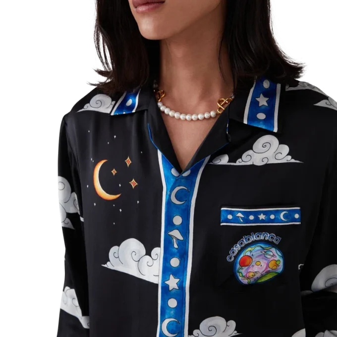 The Four Elements langermet silkeskjorte The Four Elements langermet silkeskjorte