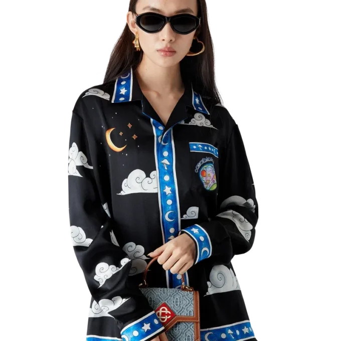 The Four Elements langermet silkeskjorte The Four Elements langermet silkeskjorte