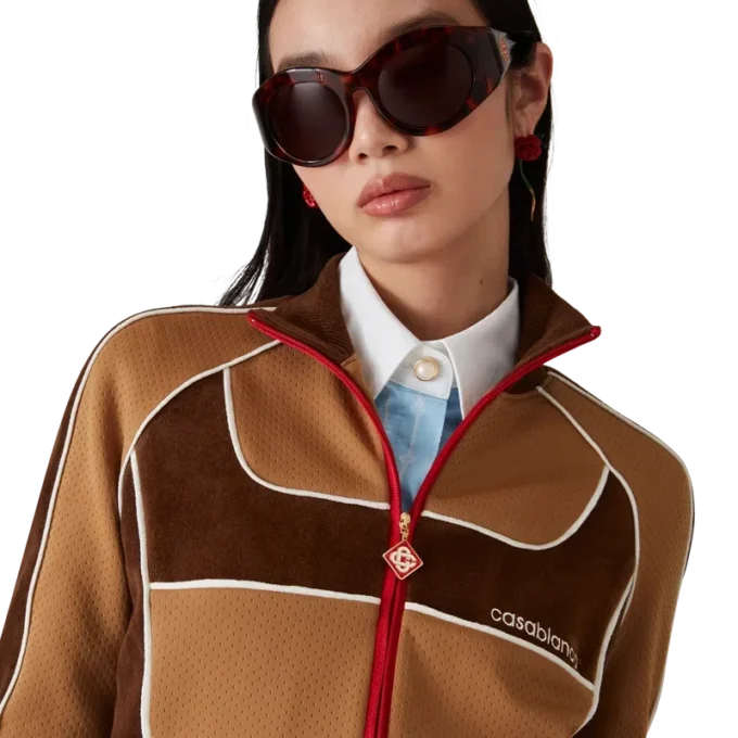 Treningsjakke med chenillepaneler