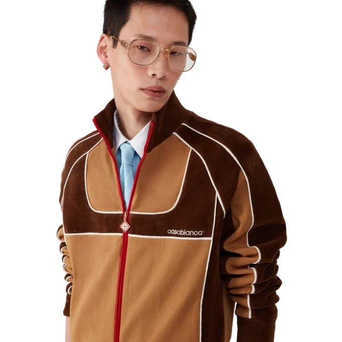 Treningsjakke med chenillepaneler