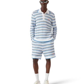 Tuck Stitch langermet pique-skjorte