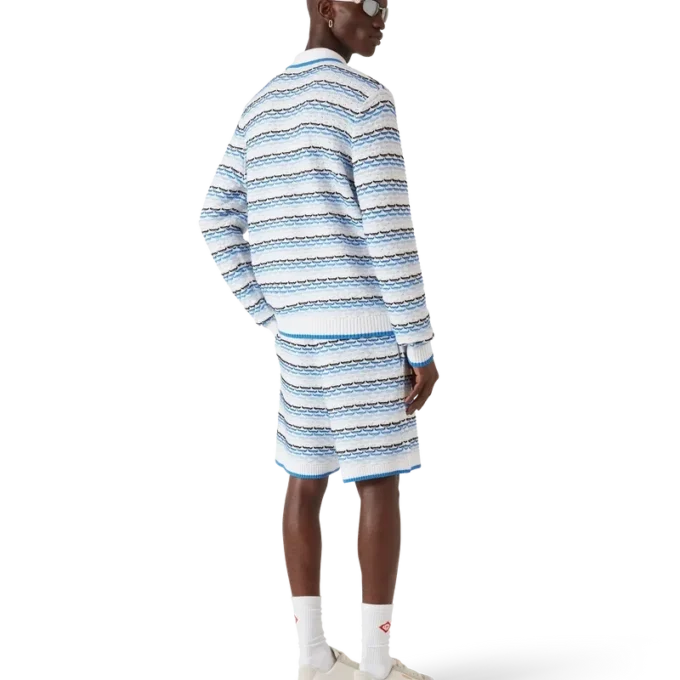 Tuck Stitch langermet pique-skjorte