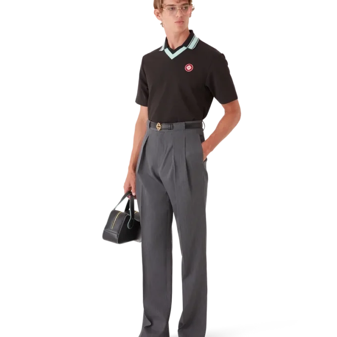 Ullskreddersydde bukser med beltestropper