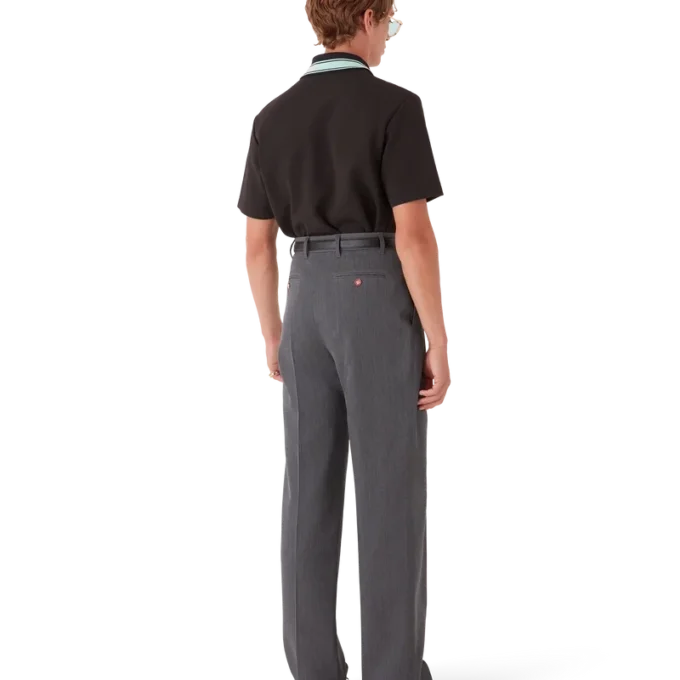 Ullskreddersydde bukser med beltestropper