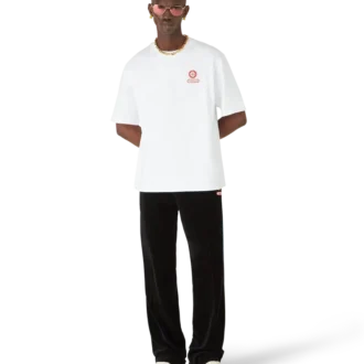 Velour-treningsbukse med gradientpiping