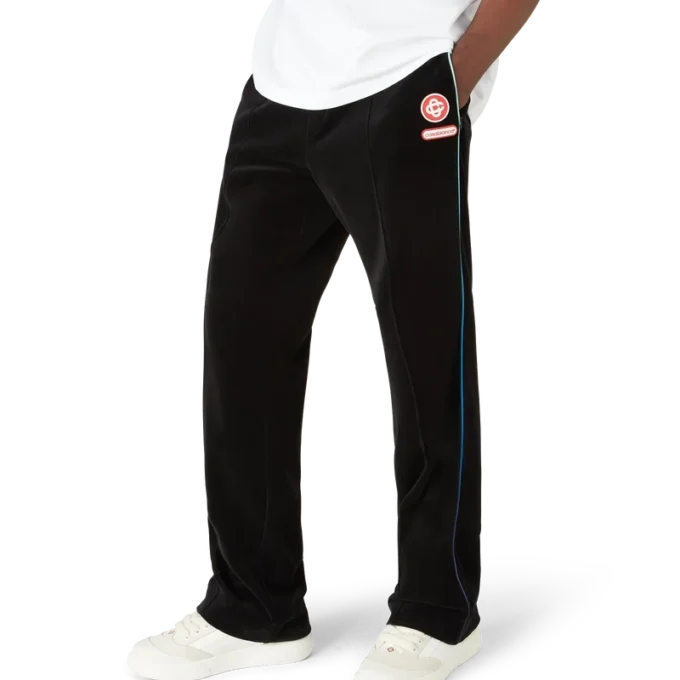 Velour-treningsbukse med gradientpiping