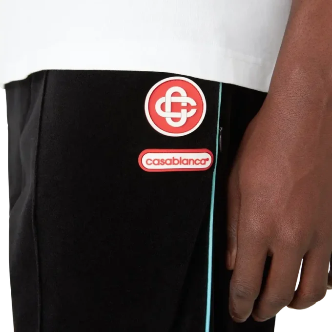 Velour-treningsbukse med gradientpiping