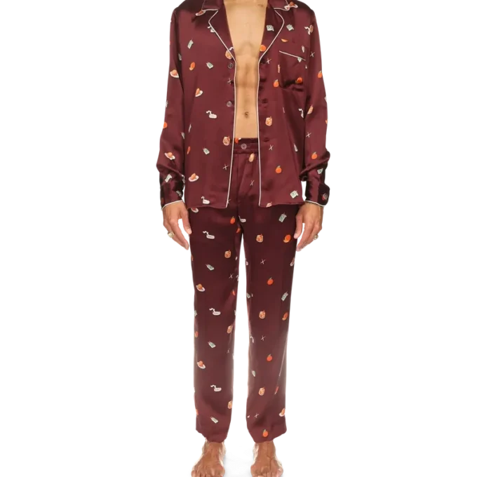 Vices pyjamasbukser i silkesatin