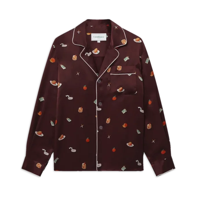 Vices pyjamaskjorte i silkesatin