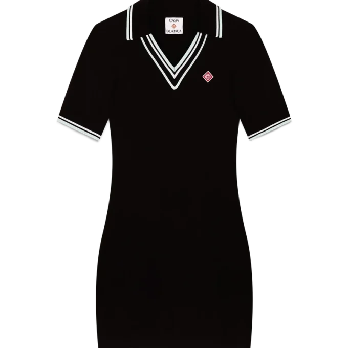 Viskose-kjole med V-hals