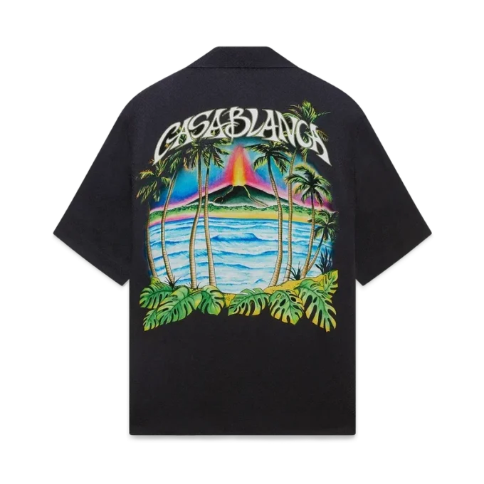 Volcano kortærmet klassisk skjorte i jacquard