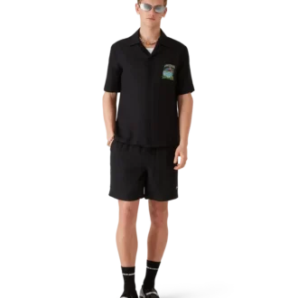 Volcano kortærmet klassisk skjorte i jacquard