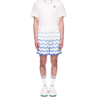 Wavy Gradient Crochet Shorts