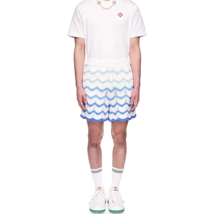 Wavy Gradient Crochet Shorts