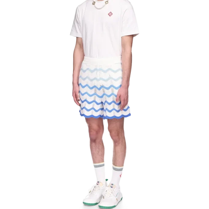 Wavy Gradient Crochet Shorts