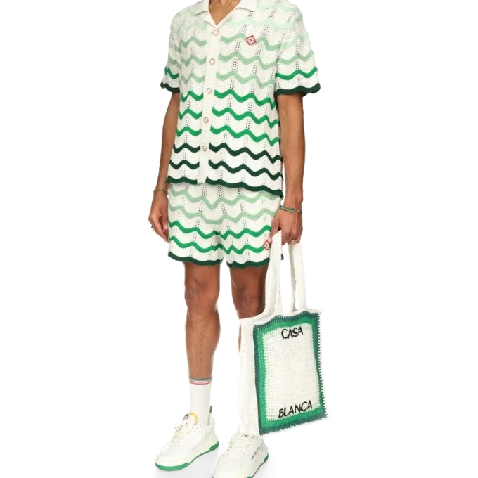 Wavy Gradient Crochet Shorts